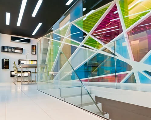 Colored Laminated Glass for Decorations