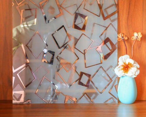 Acid Etched Decorative Mirror