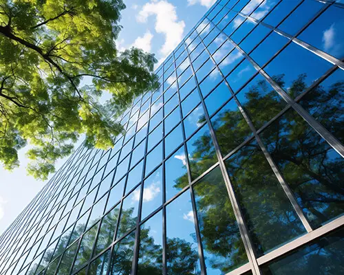 Blue Reflective Glass Building Curtain Wall