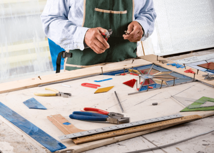 Stained Glass Window in Making