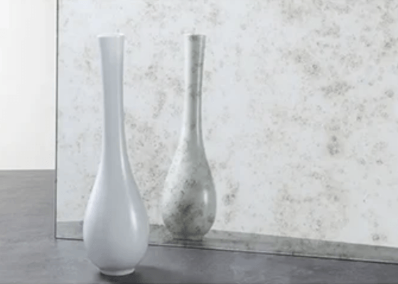 زجاج مرآة عتيق مدخن وأبيض