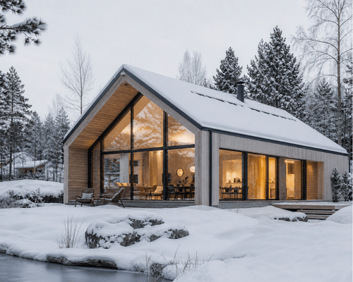 Passive House and Cold Climate Project Using Energy Saving Glass