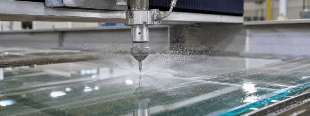 Waterject Glass Cutting Industrial Glass Precision Manufacturing