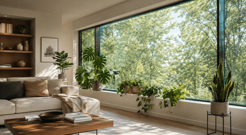 indoor-plants-low-e-glass-window-living-room