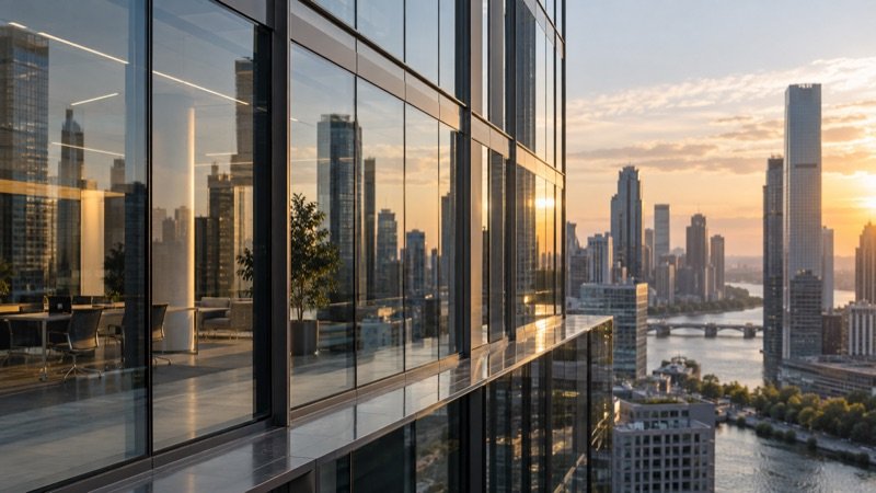 Low E Glass Curtain Wall for Modern Commercial Buildings