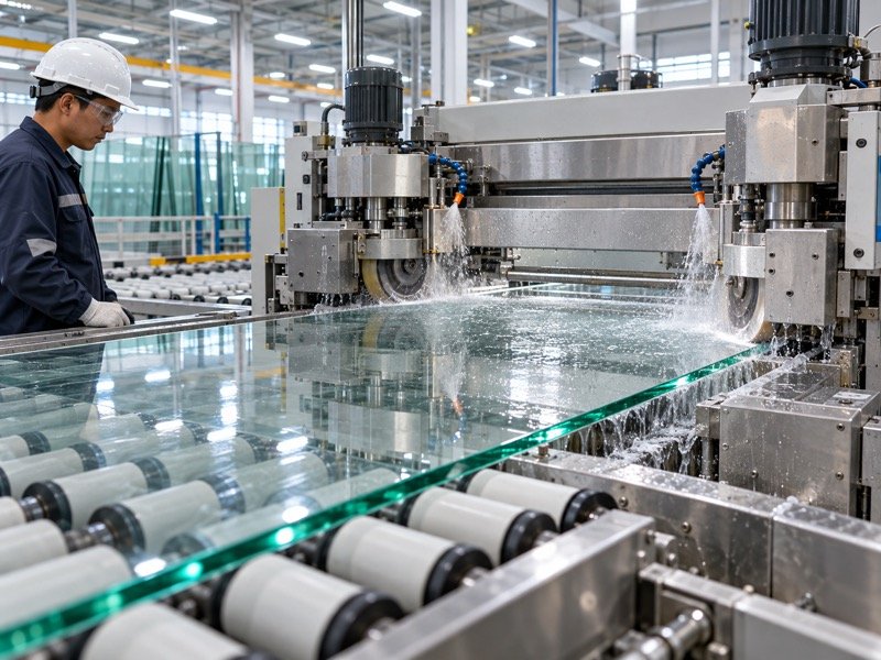 glass double edging in process quality control